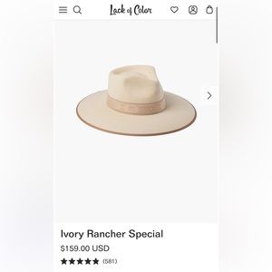 Lack of color Ivory rancher special, worn twice, size S